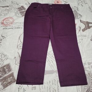 Classic cotton denim capri plum pants women size 22W